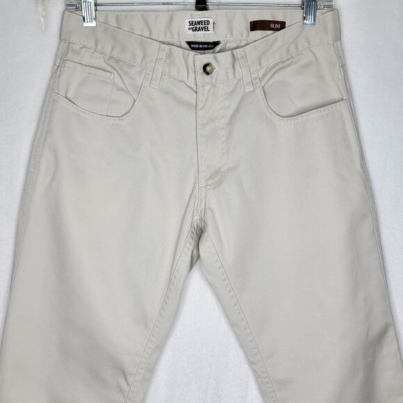 Seaweed And Gravel Slim Chino Pants Size 30 - Picture 2 of 9